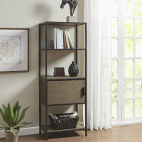 Ebern Designs 3-Shelf Bookcase With Storage Cabinet