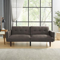 Ebern Designs 75" Faux Leather Square Arm Sofa Bed