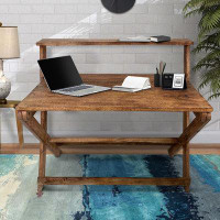 Lipoton Rectangular Mango Wood Home Office Desk