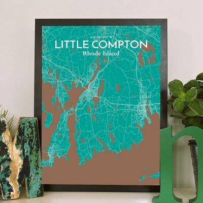 Wrought Studio 'Little Compton City Map' Graphic Art Print Poster in Nature in Arts & Collectibles