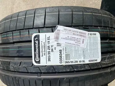TWO NEW 265 / 35 R19 CONTINENTAL CONTISPORT 6 TIRES -- SALE SALE
