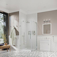 Ove Decors OVE Decors Endless TP0203300 Tampa-Pro, Corner Frameless Hinge Shower Door, 29 7/8 In. W X 72 In. H, In Oil R
