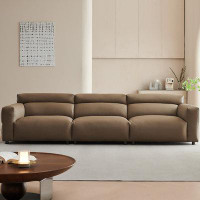MABOLUS 110.24" SolidColor Faux leather Modular Sofa cushion couch