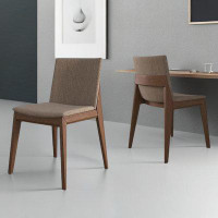 Corrigan Studio 31.1" Brown Solid back side Upholstered Chair(Set of 2)