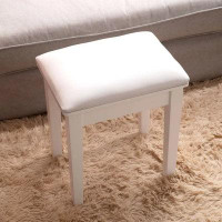 Winston Porter Thonotosassa Leather and Solid Wood Accent Stool