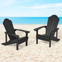 Rosecliff Heights Outdoor Adirondack Single Chair, Outdoor Fire Pit Plastic Chair For Deck, Poolside, Beach And Backyard