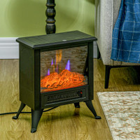 Electric Fireplace 15.2" x 9.1" x 17.1" Black