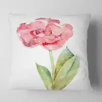 East Urban Home Flower Single Tulip on Background Pillow