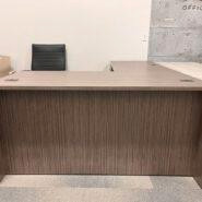 Global Newland L-Shape Desk with Box/File Pedestal – 60 x 72 – Absolute Acajou in Desks in St. Catharines