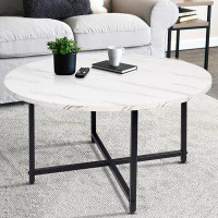Rubbermaid Round Coffee Table - Stylish Modern Small Coffee Table Sofa Table Tea Table For Living Room, Office Desk, Or