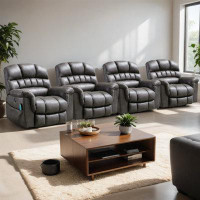 Red Barrel Studio 42" Wide Microfiber Heated Massage Power Lift Recliner with USB Port and Storage