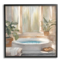 Stupell Industries Cozy Bathtub with Plants Framed Giclee Art by Kim Allen