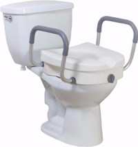 RAISED TOILET SEAT WITH REMOVABLE PADDED ARMS