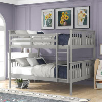 Harriet Bee Grey Full Over Full Bunk Bed With Ladder