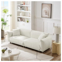 Latitude Run® Sofa with 2 pillows and metal feet with anti-skid pads