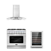 Cosmo 36" 380 CFM Ducted Island Range Hood in Stainless Steel