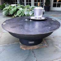 17 Stories Harrogate Steel Wood Burning Fire Pit with Lid & Grate