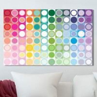 Latitude Run® 'Circles and Squares' Graphic Art Print on Wrapped Canvas