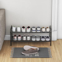 Rebrilliant 2 Tier Stackable Shoe Rack Organizer Storage, Adjustable Shoe Shelf For Closet Closet Hallway Bedroom Entryw