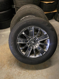 FOUR 20 INCH OEM GM CHEVY CHROME 6X139.7 !! WITH BRAND NEW 275 / 60 R20 BF GOODRICH TIRES !!