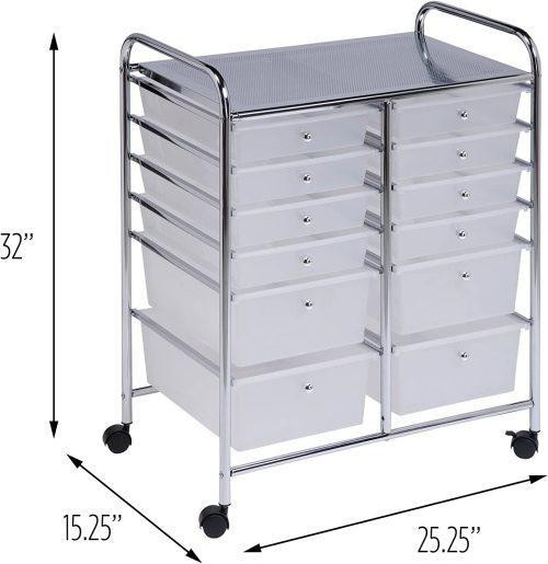 NEW 12 DRAWER ROLLING PLASTIC STORAGE CART S3110 in Other in Alberta - Image 4