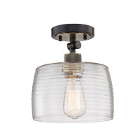 Longshore Tides 1 Light Ceiling Fixture  In Burning Grey With Smoked Glass