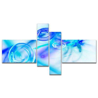 East Urban Home 'Light Blue Fractal Desktop' Graphic Art Print Multi-Piece Image on Canvas