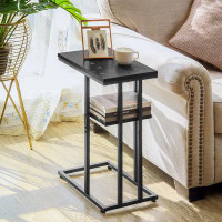 17 Stories Modern Black C-Shaped End Table - Convenient And Multifunctional Addition To Any Room