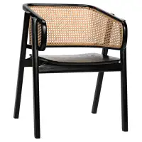 Noir Trading Inc. Delphi Chair With Caning, Charcoal Black