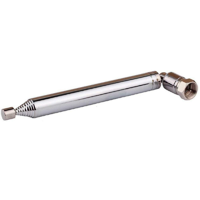 Telescopic FM Radio F Connection Antenna - Male F Connector - 75 Ohm FM Stereo Reception - Screw-In Type - Chrome - in General Electronics in West Island