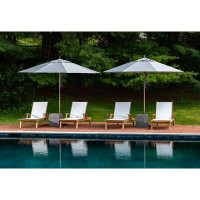 CO9 Design Bayhead Reclining Teak Chaise and Side Table