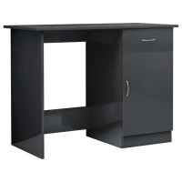 Latitude Run® TDC Desk High Gloss Grey 39.4" x 19.7" x 29.9" Engineered Wood