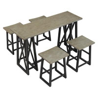 Gracie Oaks 36.02 x 36.02 x 19.89_Rustic Counter Height 5-Piece Dining Set