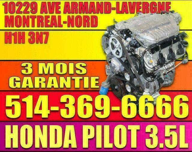 Moteur Honda Ridgeline 3.5L AWD 4X4 2006 - 2007 - 2008 J35A9 J35A V6 3.5 VTEC in Engine & Engine Parts in City of Montréal - Image 3