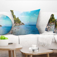 Made in Canada - East Urban Home Seashore Wild Beach Panorama View Pillow