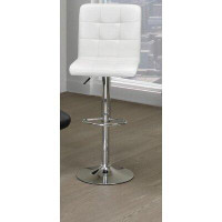 Latitude Run® Bar Stool With Linen-Style Fabric Seat Upholstered And Chrome Metal Frame, Footrest And 360 Degrees Swivel