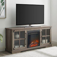 Gracie Oaks Dougan TV Stand for TVs up to 65" with Electric Fireplace Included