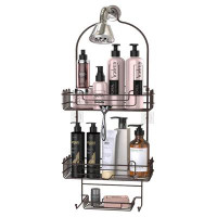 Rebrilliant Hanging Shower Caddy, Stainless Steel Bathroom Shower Head Caddy Organizer Rack For Shampoo, Conditioner, So