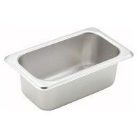 Winco Winco 1/9 Size Straight-Sided Steam Table / Hotel Pan, 25 Gauge, 2.5" Deep