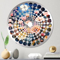 Design Art Galaxy Night Botanical Plants - Radial Dot Decorative Mirror|Round