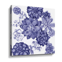Dakota Fields Very Peri Purple Blue Succulent Plants Garden Wall Watercolor XI Gallery Wrapped