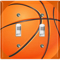 WorldAcc Metal Light Switch Plate Outlet Cover (Basketball Kids Room Sports Game - Single Toggle)