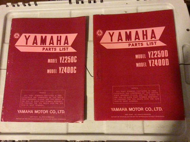 1976 1977 Yamaha YZ250 YZ400 Parts List Book in Motorcycle Parts & Accessories