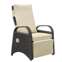Red Barrel Studio Outdoor Recliner Chair, Adjustable Reclining Lounge Chair And Removable Soft Cushion