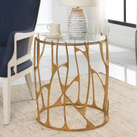 Everly Quinn Everly Quinn Ritual Round Gold Side Table