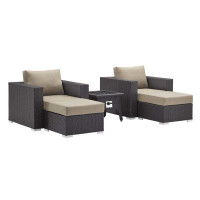 Modway Convene 5 Piece Set Outdoor Patio With Fire Pit