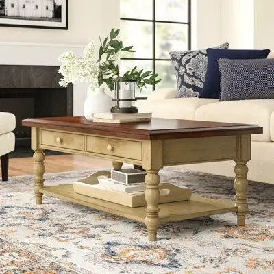 Three Posts Courtdale Solid Wood Coffee Table with Storage