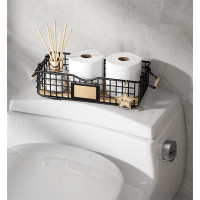 17 Stories Bathroom Organizers And Storage, Metal Wire Baskets - Bathroom Counter Organizer With Handles, Black,Medium