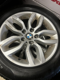 FOUR LIKE NEW 17 INCH OEM BMW WHEELS 5X120 MOUNTED WITH 225 / 60 R17 PIRELLI WINTER SOTTO ZERO TIRES!!