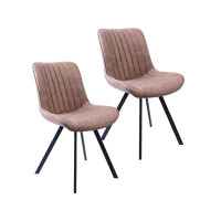 Corrigan Studio Corrigan Studio® Vue Dining Chairs Set Of 2, Microfiber And Metal Legs